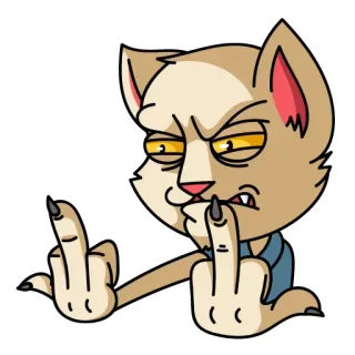 🖕 cat, middle finger, offensive, gesture, rude telegram sticker