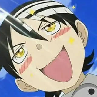 🌟 Death the Kid Soul Eater anime, manga, boy, comedy, blush whatsapp sticker