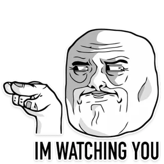 😑 IM WATCHING YOU Meme, Internet, Regarder, Yeux whatsapp sticker