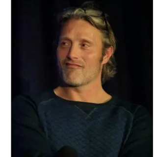 😏 Mads Mikkelsen 俳優, 男性, 有名人, ポートレート telegram sticker