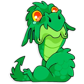 😭 dragão, desenho animado, verde, triste, chorando, fofo, animal telegram sticker