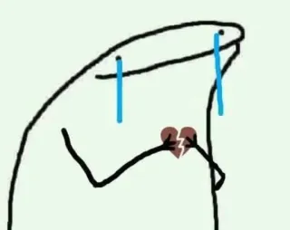 💔 gebrochenes Herz, traurig, weinend, emotional, florkofcows, Cartoon whatsapp sticker