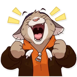 😹 chat, animal, joyeux, gai, dessin animé, autocollant telegram sticker