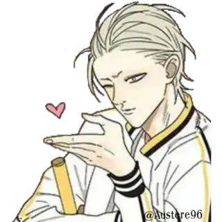 🍭 @Austere96 Аниме, Персонаж, Любовь, Сердце, Приветствие telegram sticker
