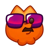 😎 Desenho animado, Óculos de sol, Bigode, Laranja, Engraçado, Rosto whatsapp sticker
