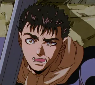 🤨 Guts Berserk anime, berserk, guts, sword, fighter telegram sticker
