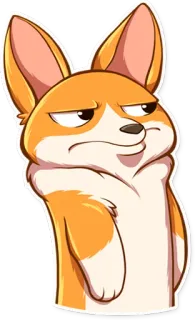 😑 perro, corgi, dibujo animado, lindo, animal, pegatina whatsapp sticker