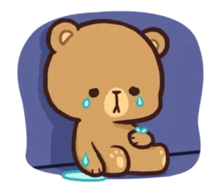 😥 urso, triste, chorando, desenho animado, animal, fofo telegram sticker