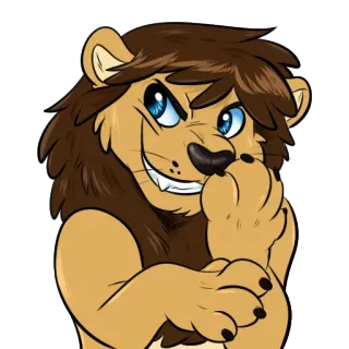 😏 león, furry, dibujos animados, animal, mascota, personaje, animación telegram sticker