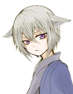 😒 Tomoe Kamisama Kiss anime, fox, demon, manga, fox ears, purple eyes telegram sticker