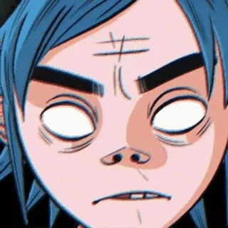 🎤 2-D Gorillaz 2D, Gorillaz, personaje, música, banda telegram sticker