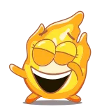 😂 เปลวไฟ, ไฟ, การ์ตูน, อิโมจิ, สีหน้า, ตัวละคร telegram sticker