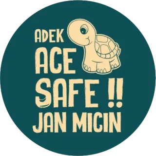 🐢 ADEK ACE SAFE!! JAN MICIN turtle, cartoon, safety, child, text, sticker telegram sticker