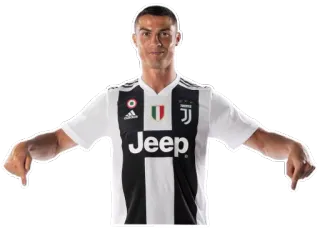 👇 Cristiano Ronaldo Cristiano Ronaldo, piłka nożna, sportowiec, piłkarz, wskazywanie telegram sticker