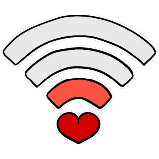 ❤ wifi, internet, conexión, señal, corazón, amor, inalámbrico, tecnología telegram sticker