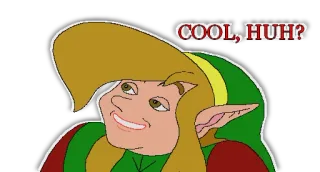 😏 Link The Legend of Zelda COOL, HUH? リンク, ゼルダの伝説, 任天堂, 面白い, ミーム, ビデオゲーム telegram sticker