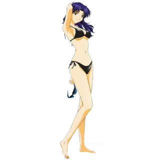 👙 anime, woman, swimsuit, beach, illustration, bikini telegram sticker