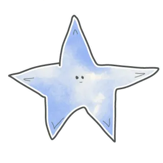 💫 estrella, lindo, acuarela, celeste, pegatina telegram sticker