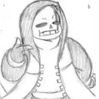 ➡ Sans skeleton, hoodie, smug, fanart telegram sticker