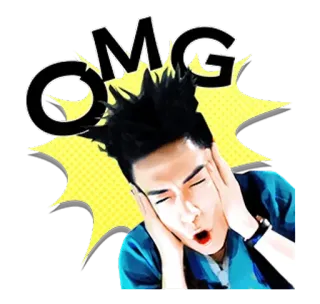 😱 OMG oddio, shock, sorpresa, espressione, emozioni whatsapp sticker