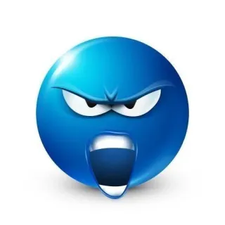 🤬 이모지, 파란색, 화난, 비명, 얼굴, 표정 telegram sticker