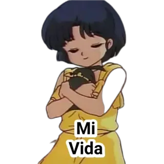 🙂 Mi Vida anime, girl, love, yellow, cartoon telegram sticker