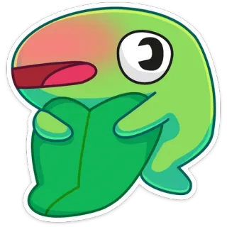 🙈 Cartone animato, Macchia, Personaggio, Verde, Carino, Amichevole telegram sticker