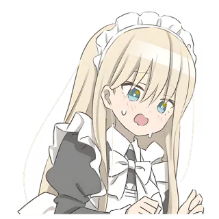 😁 动漫, 女仆, 可爱, 女孩, 卡哇伊, 金发, 卡通 telegram sticker