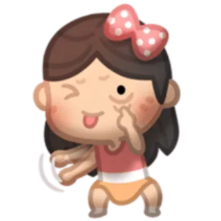😜 cartoon, meisje, middelvinger, onbeschoft, gebaar, brutaal telegram sticker
