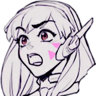 😨 D.Va Overwatch D.Va, Overwatch, Video game, Gamer, Anime, Kartun telegram sticker