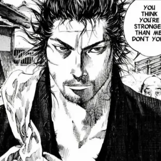 🤍 Miyamoto Musashi Vagabond YOU THINK YOU'RE STRONGER THAN ME, DON'T YOU Vagabund, Manga, Musashi, Miyamoto Musashi, Samurai, Krieger telegram sticker