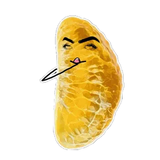 🤔 fruta, naranja, personaje, divertido, comida, dibujos animados whatsapp sticker