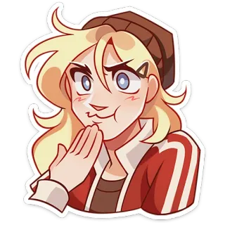 😶 漫画, キャラクター, ポートレート, ステッカー, 金髪, かわいい whatsapp sticker