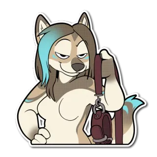 🐶 anthro, furry, wolf, anthropomorphic, cartoon, animal telegram sticker