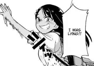 ✋️ I WAS LYING!! Anime, Manga, Mentira, Divertido, Personaje, Texto telegram sticker