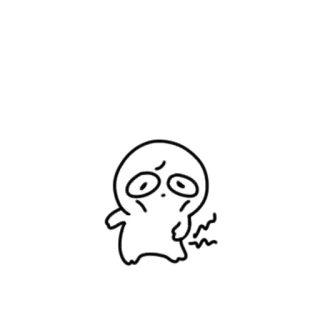 💬 kreskówka, postać, biały, blob, smutny, zdezorientowany telegram sticker