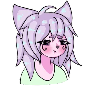 😢 anime, cat, kawaii, girl, cute, illustration telegram sticker