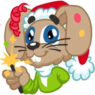 🎅 dibujos animados, conejo, navidad, lindo, festivo, fiesta telegram sticker