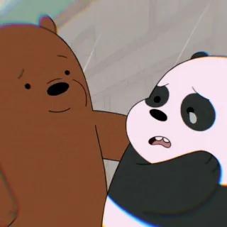 🖤 Cartoon, Bären, Traurig, We Bare Bears, Freundschaft, Trost telegram sticker