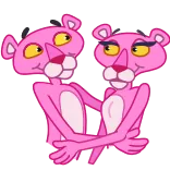 ❤️ Pink Panther pink panther, cartoon, couple, love, animation, emoticon telegram sticker