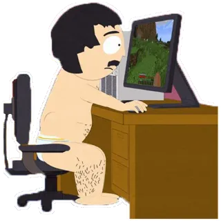 🎮 Randy Marsh South Park cartoon, computer, game, randy marsh, south park, underwear telegram sticker