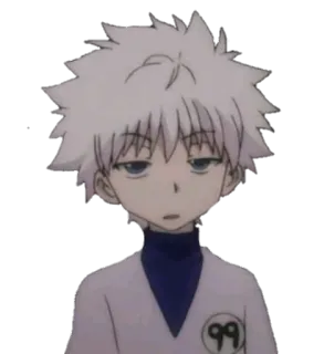 😐 Killua Hunter x Hunter アニメ, マンガ, キルア=ゾルディック, HUNTER×HUNTER, アニメーション telegram sticker