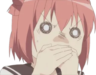 🤢 anime, cartone animato, scioccato, preoccupato, spaventato, sorpreso, ansioso, imbarazzato telegram sticker