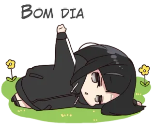 🌞 BOM DIA Buenos días, Anime, Saludo, Dibujo animado, Chica, Flores, Lindo whatsapp sticker