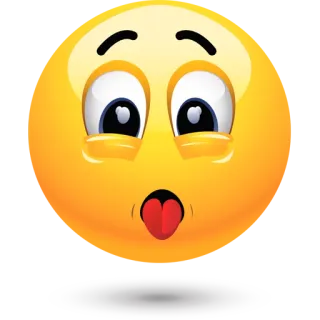 😛 emoji, odwrócona twarz, głupi, język, żółty, twarz telegram sticker