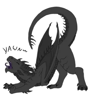 💤 Yawwn dragon, bâillement, dessin animé, mignon, endormi, fatigué whatsapp sticker