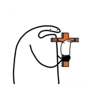 😀 florkofcows, sticker, religion, cross, meme telegram sticker