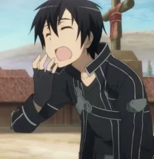 🥱 Kirito Sword Art Online anime, kirito, sword art online, personaggio, manga telegram sticker