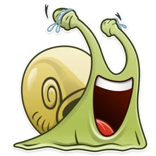 😂 escargot, dessin animé, drôle, mignon, joyeux, rire telegram sticker