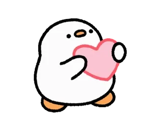 🐣 penguin, imut, cinta, hati, kawaii, hewan, stiker telegram sticker